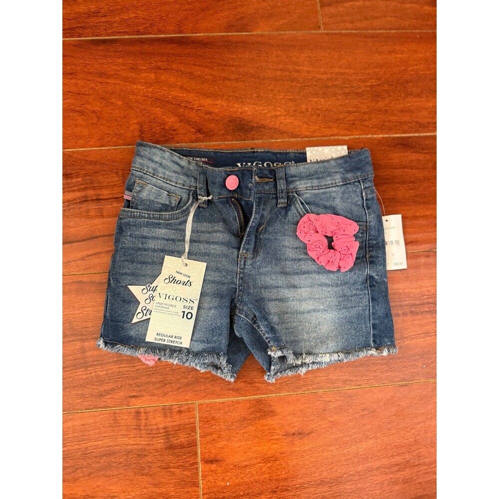 VIGOSS Girls Denim Shorts Size 10 Adjustable Waistband